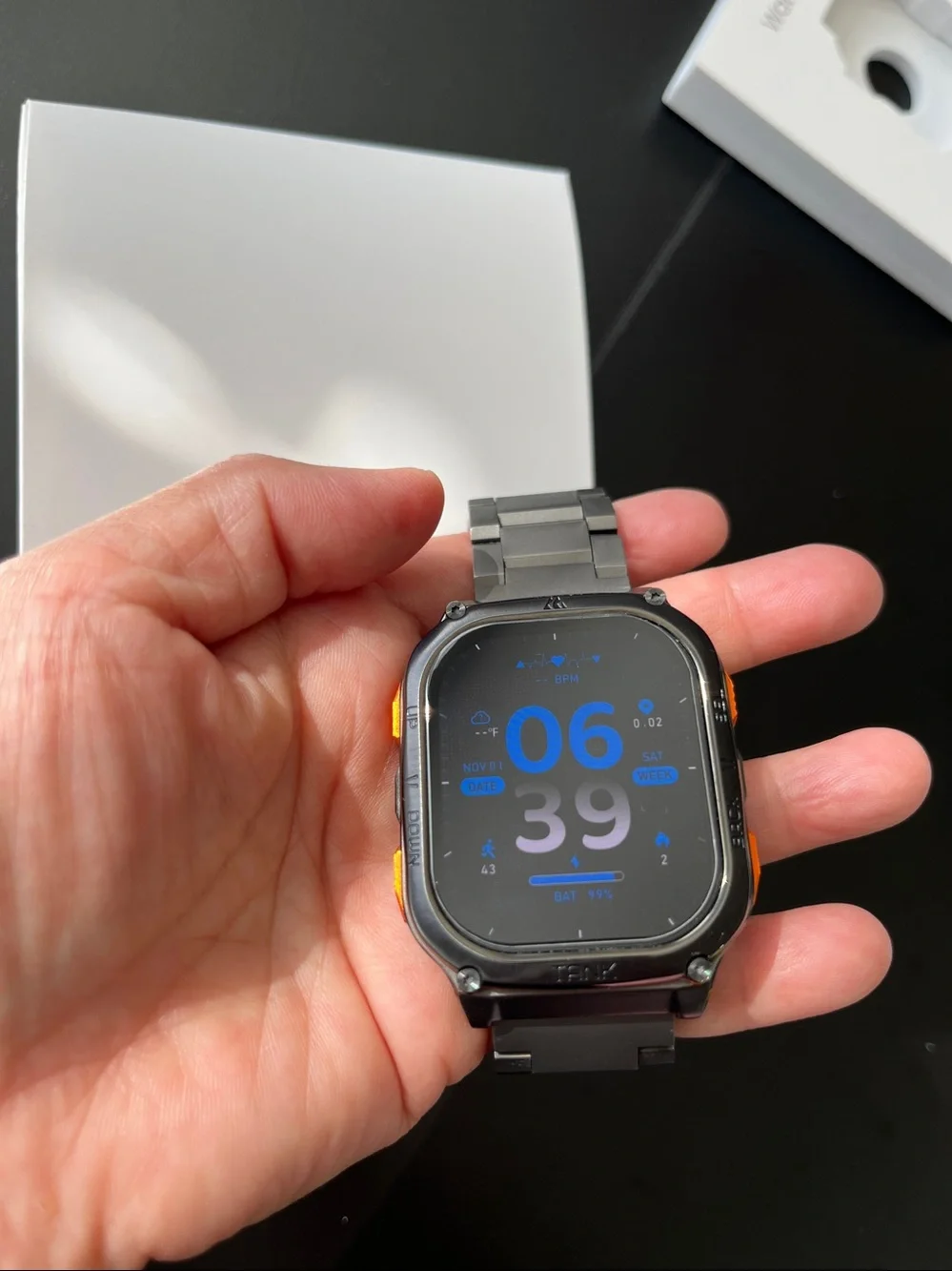 KOSPET TANK M3 Ultra Smartwatch Stainless Steel Body Black, USED.